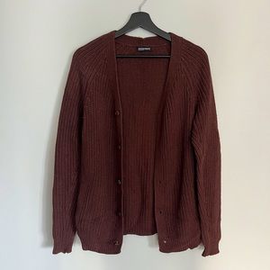 American Apparel Brown Knit Cardigan in Small